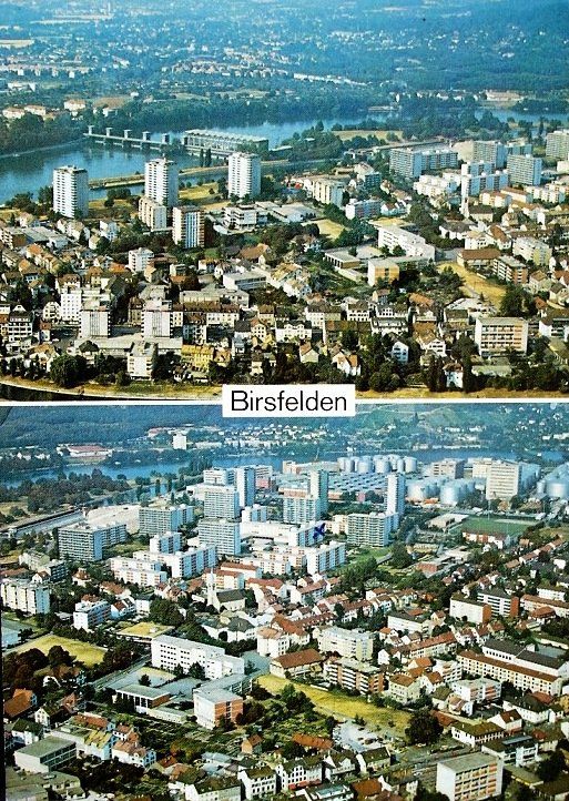 Cartoline postali: BIRSFELDEN Flugaufnahme – Usato da Jona venduto da philajona