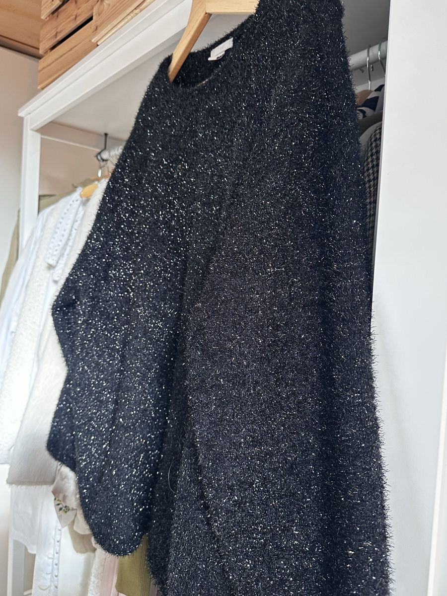 H&M Maglioni & Felpe: H&M Pullover oversized black Glitzer minimalist cos Zara – Usato da Zürich venduto da Lotta1509 3