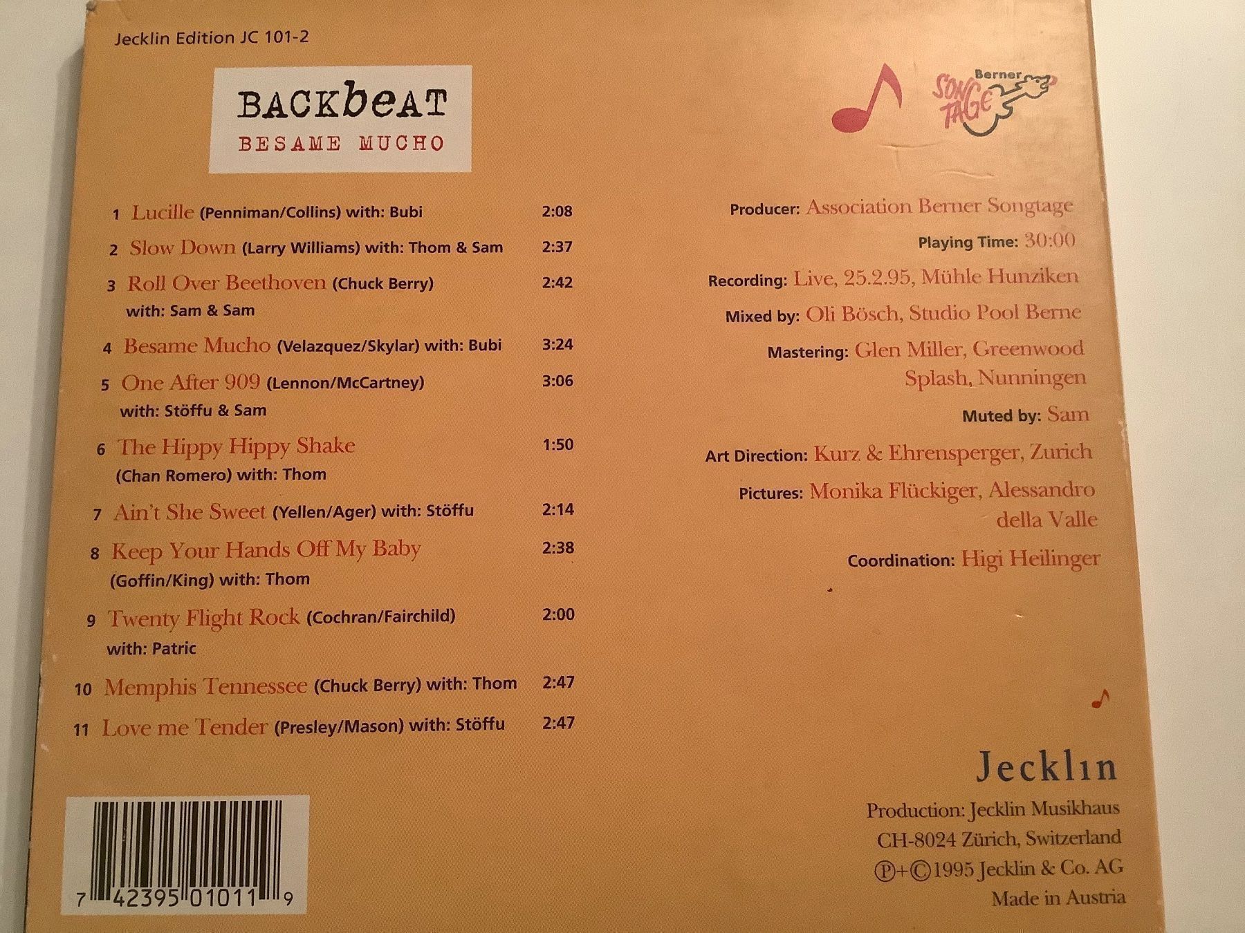 CD: Backbeat : Besame Mucho / 1995 – Usato da Dübendorf venduto da Shreck 1