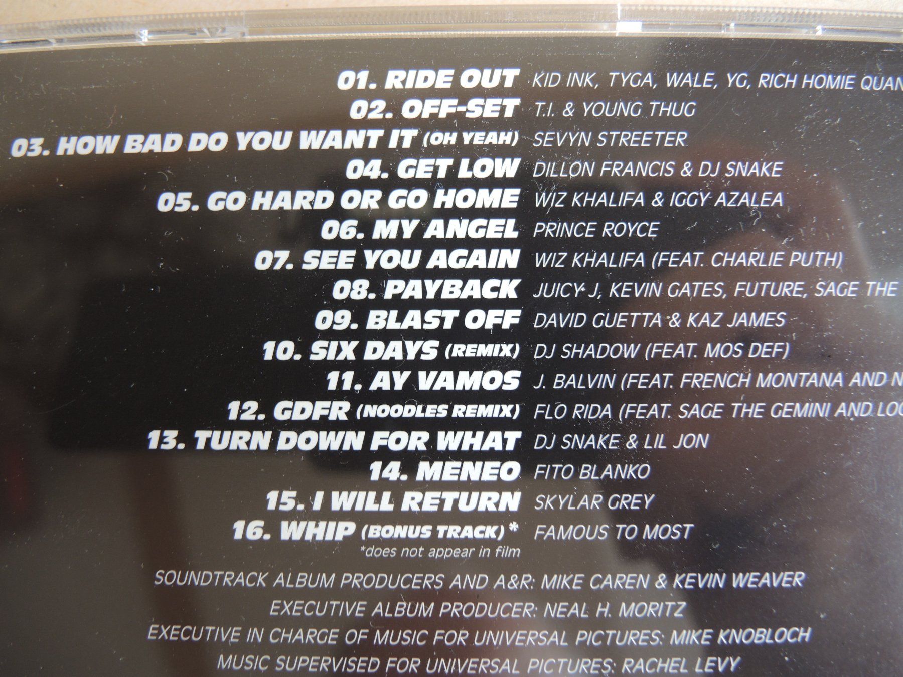 CD: Furious 7 Soundtrack CD - Original Motion Picture – Usato da Rorschach venduto da maeck8 3