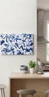 Gemälde " Blau Weiss " handmade 30×40×4