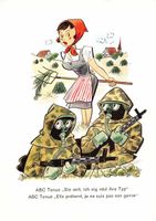 5 MILITÄR-HUMOR-Ansichtskarten mit FELDPOST