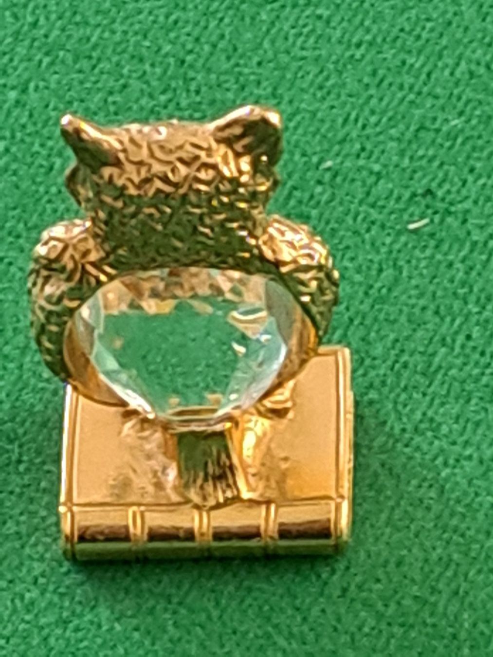 Figuren: Eule Messing mit geschliffenem Kristallglas 7x3cm – Neu (gemäss Beschreibung) aus Spiez von Pistach99 2