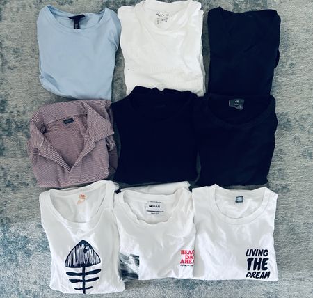 9 T-Shirts – verschiedene Farben & Designs