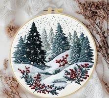 DIY-Stickerei-Set-Kiefer im Schnee-Geschenk-Dekoration