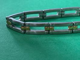 Armband Stahl/Gold (19 cm)
