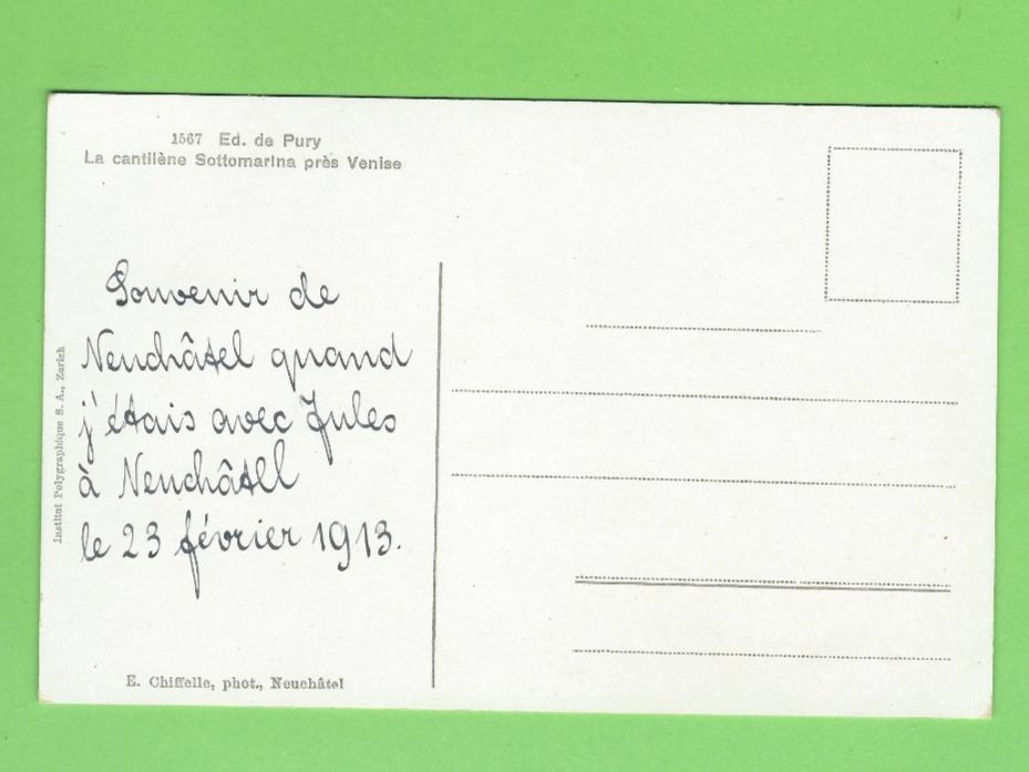 Cartoline postali: Antike Ansichtskarte Venedig Gondel 1913 – Usato da Zürich venduto da t24_de 1