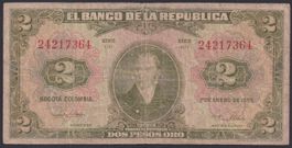 Kolumbien 2 Pesos 1955