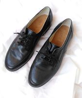 Handgemachte Vintage Lederschuhe Derbies Schwarz 39