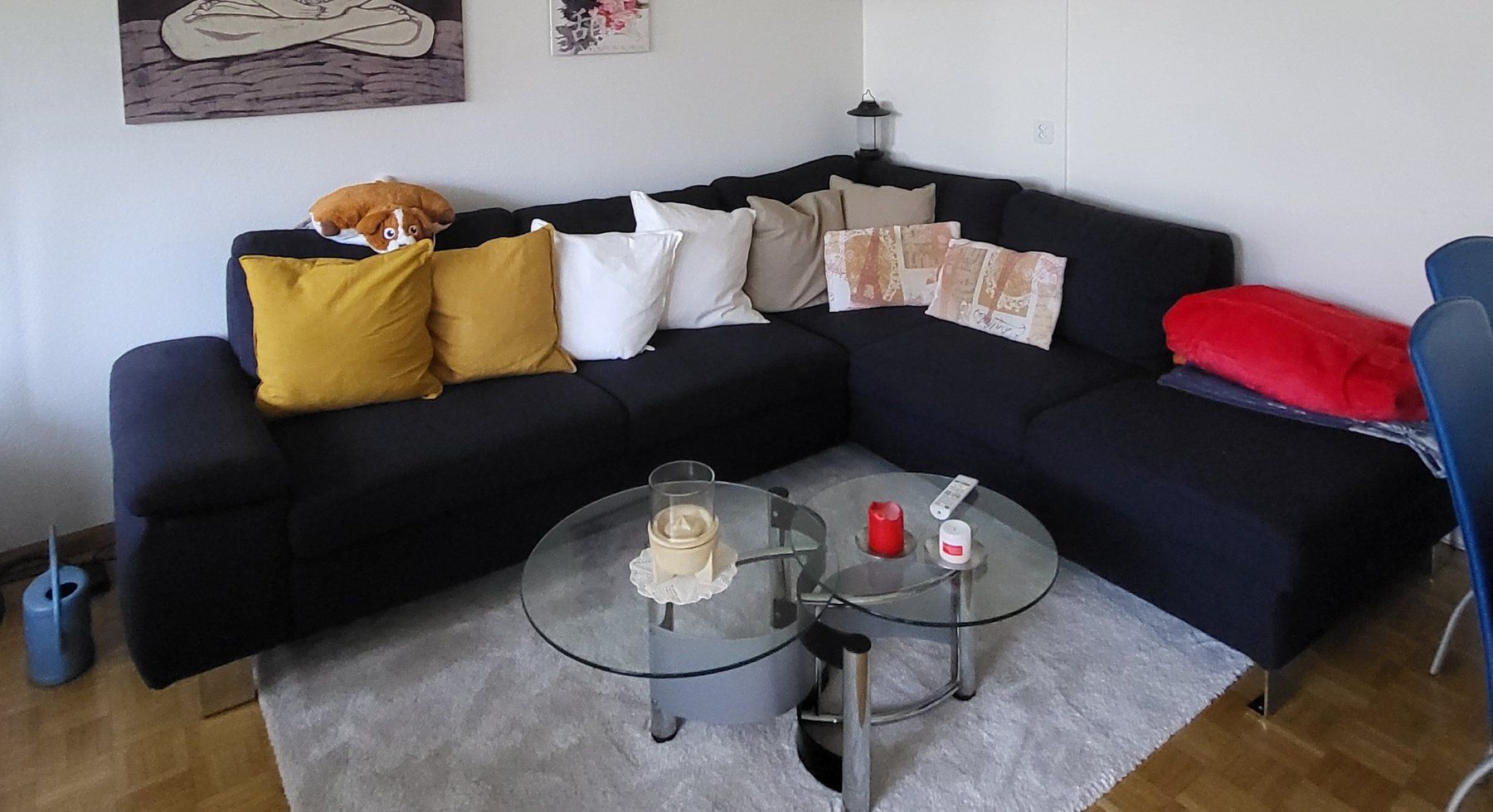 Divani: Grosses modernes Ecksofa in Dunkelblau – Usato da Therwil venduto da Gala2 1