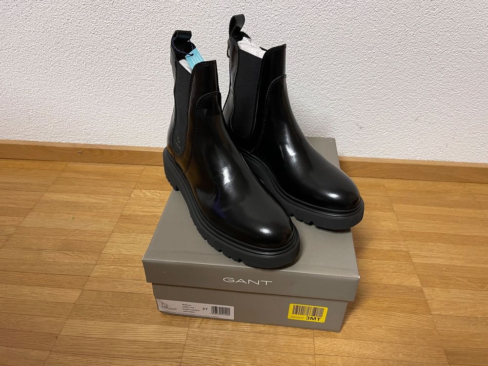 GANT MALINCA - Kotníkové Boty Na Platformě - Black/černá