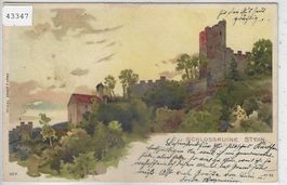 Schlossruine Stein bei Baden - Litho