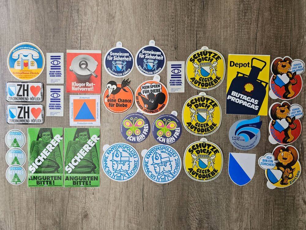 Sticker Kleber Stadtpolizei KAPO Zürich Gas Shell Notvorrat (Gebraucht ...
