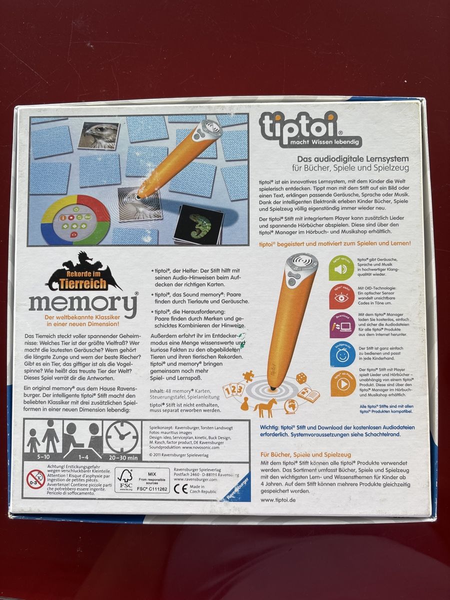 Ravensburger Giochi: Ravensburger tiptoi Memory Rekorde im Tierreich – Usato da Vordemwald venduto da Youko 1