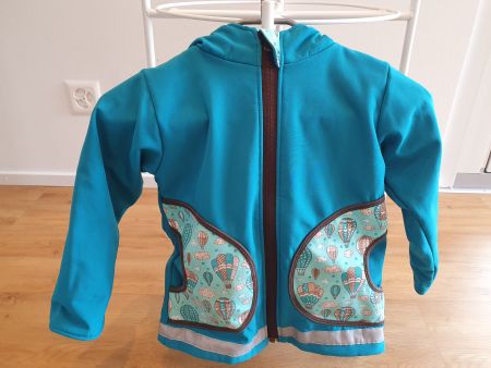 Babauba Handmade Softshelljacke Gr. 104 türkis, Ballons