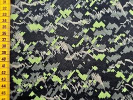 Jersey Zackenmuster oliv/schwarz
