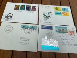 4 enveloppes oblitérées du jour 1966 à 1976