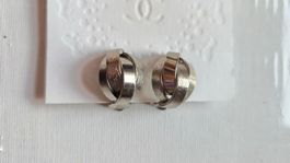 Ältere Elegante Silberfarbige Ohrclips, Modeschmuck!