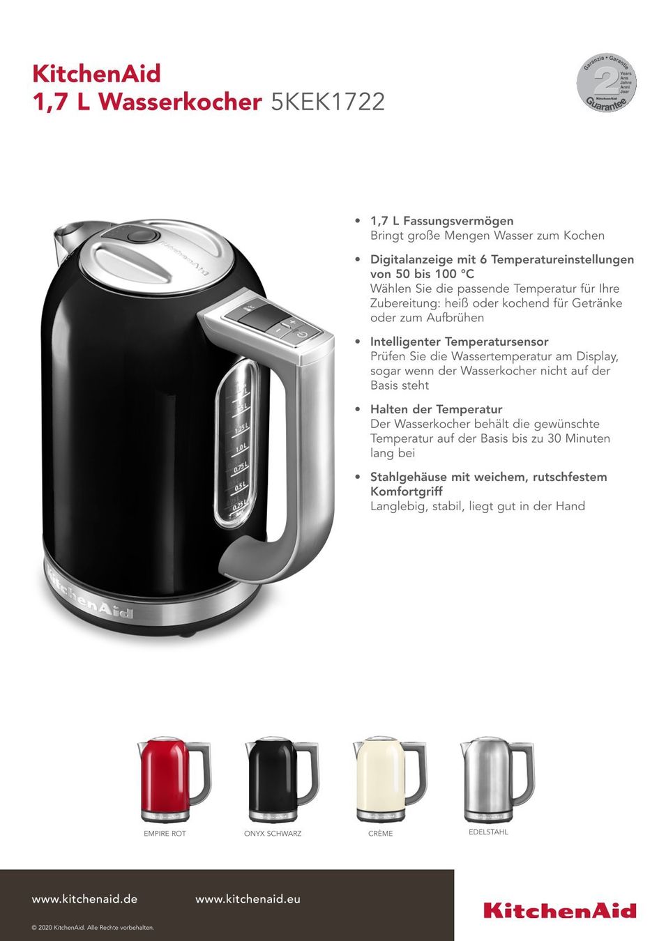 Kitchenaid Bouilloires électriques: KitchenAid Wasserkocher  Empire red – D'occasion à Meggen par Schmido007 5
