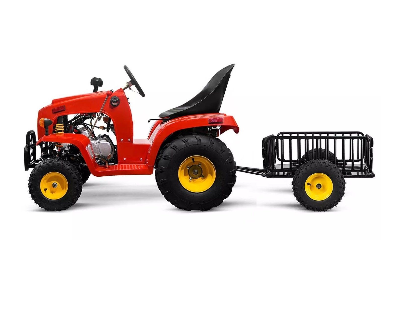Ccm Mini Quad: Mini-Traktor rot mit 110ccm 4-Taktmotor mit Anhänger – Nuovo e nell'imballaggio originale da Entlebuch venduto da Hebu 1