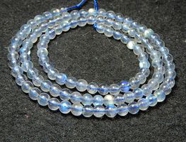 1 Strang echte Light grey Mondstein Perlen 3 mm