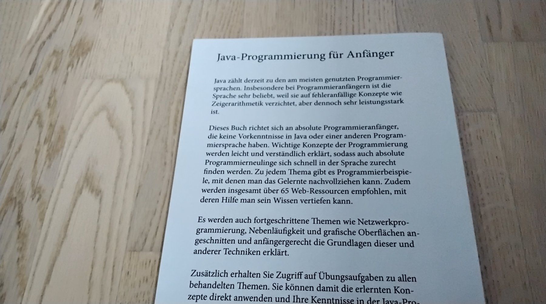 Libri: JAVA  PROGRAMMIERUNG  FÜR  ANFÄNGER (NEUWERTIG) – Usato da Steinhausen venduto da pinu09 2