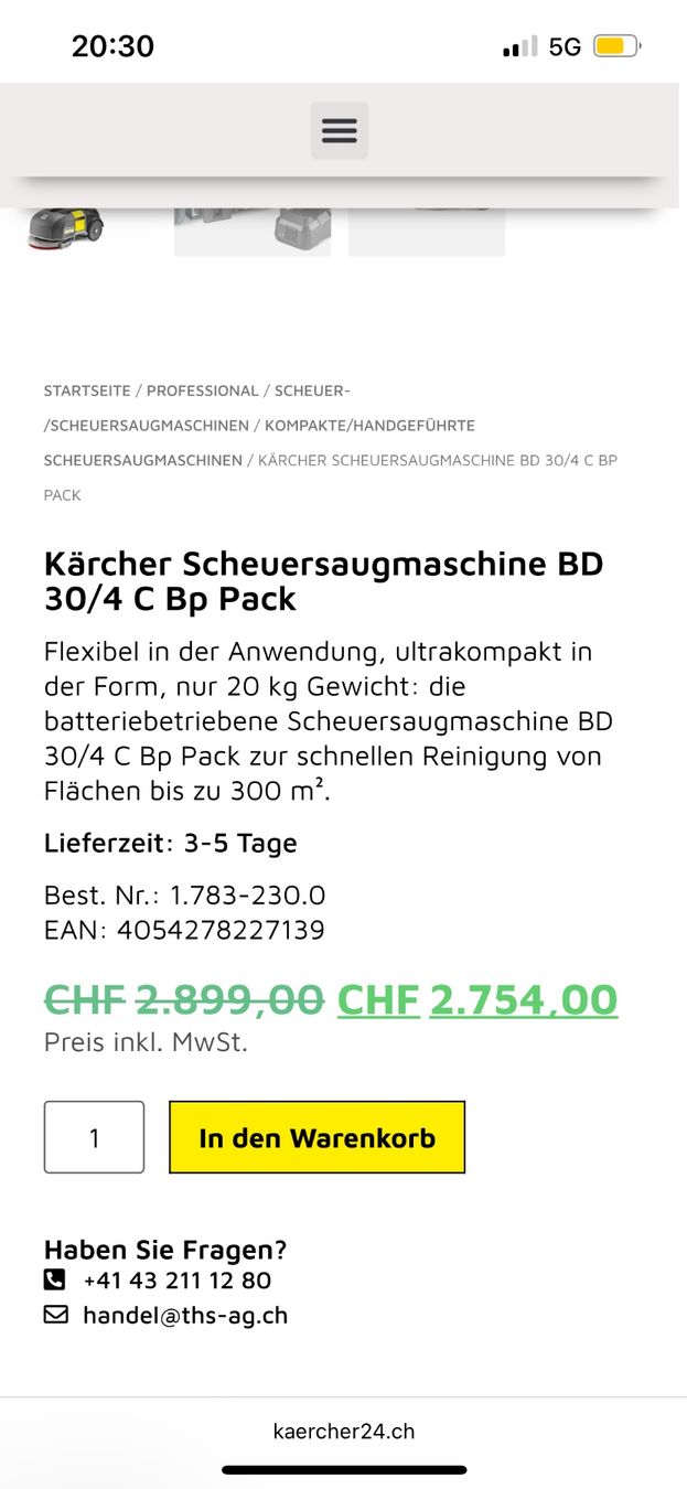 Tutte le macchine: Kärcher Reinigungs- Scheuremaschine – Usato da Affoltern am Albis venduto da tomilaura84 4