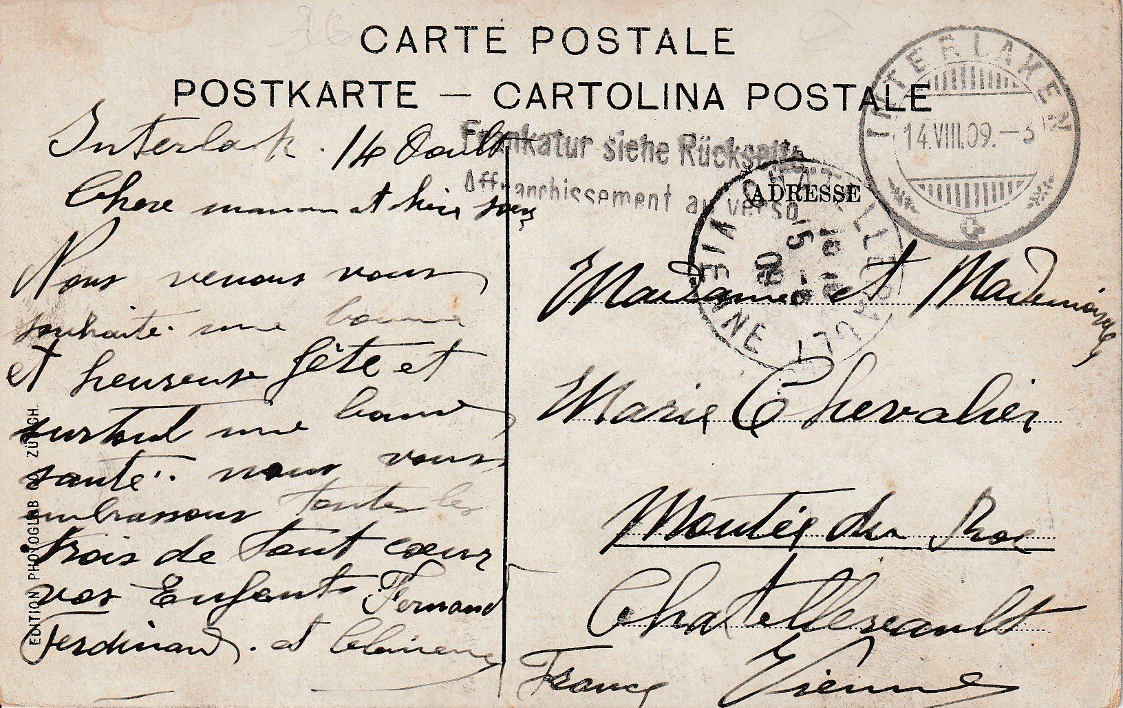 Cartoline postali: AK - Brienzer Rothorn - gel. 14.8.1909 – Usato da Fribourg venduto da schnalla92 1
