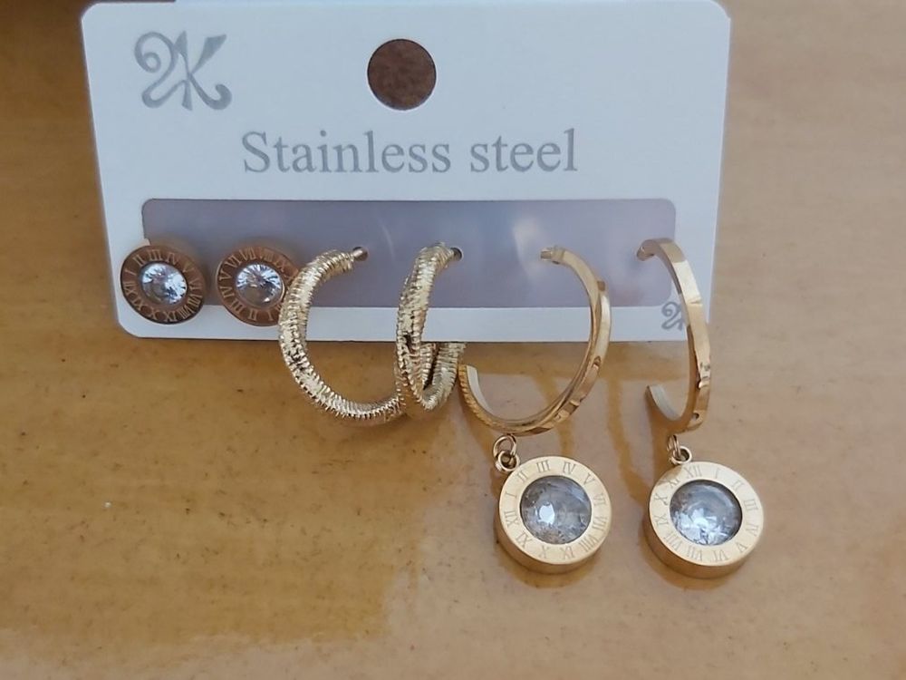 Boucles D'oreilles Pendantes Swarovski Acier Inoxydable Avec Cristaux - Neuves étiquetées