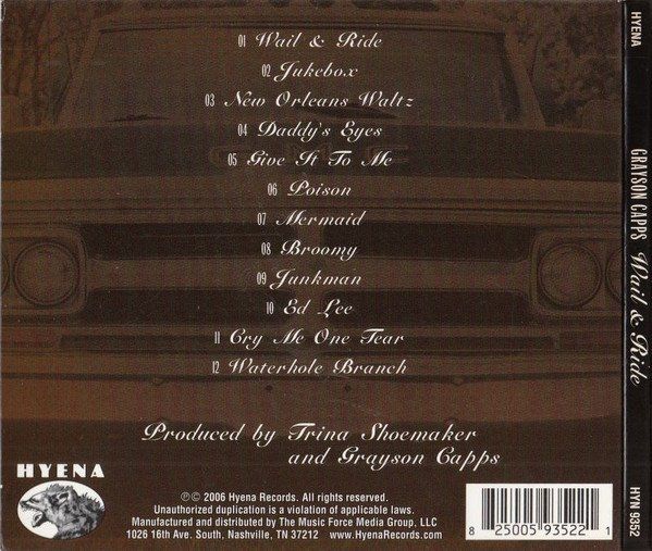 CD: CD Grayson Capps - Wail & ride (Digipak, 2006) – Usato da Möriken AG venduto da mineralia 1