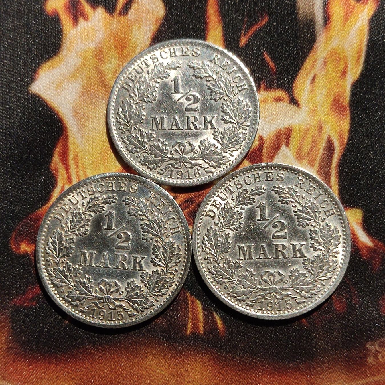 Tutti le monete: 1/2 Mark 1915, 1915, 1916, Silber, Vz – Usato da Rieden SG venduto da res1291