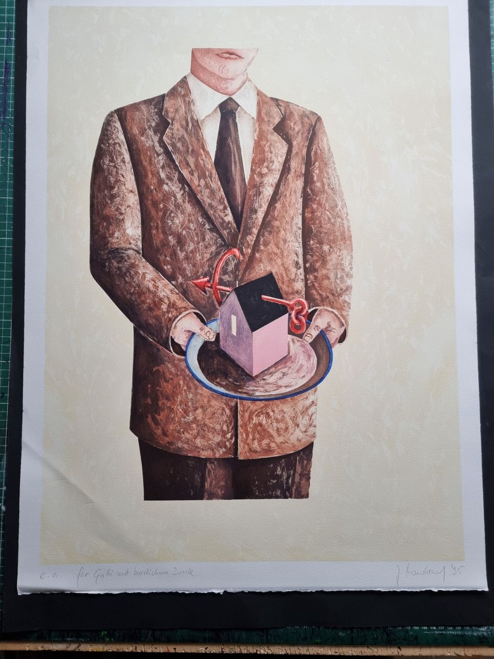 Grafica & Litografie: Jörg Mandernach Figurative Lithographie handsigniert 1995 – Usato da Gersau venduto da grafik-kunst 1