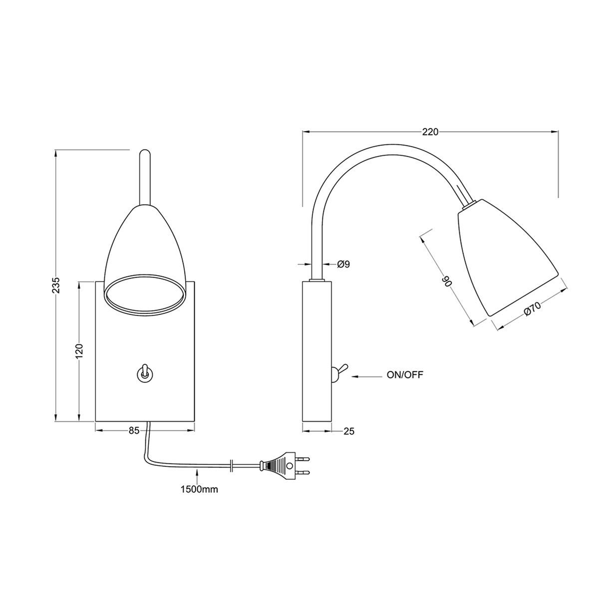 Lampen: Wandleuchte, Leseleuchte, 23 cm Höhe – Neu (gemäss Beschreibung) aus Kreuzlingen von Smart-Light 4
