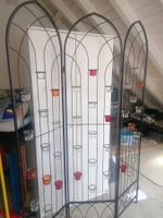 Raumteiler aus Metall mit Glasbehältern, 3 teilig