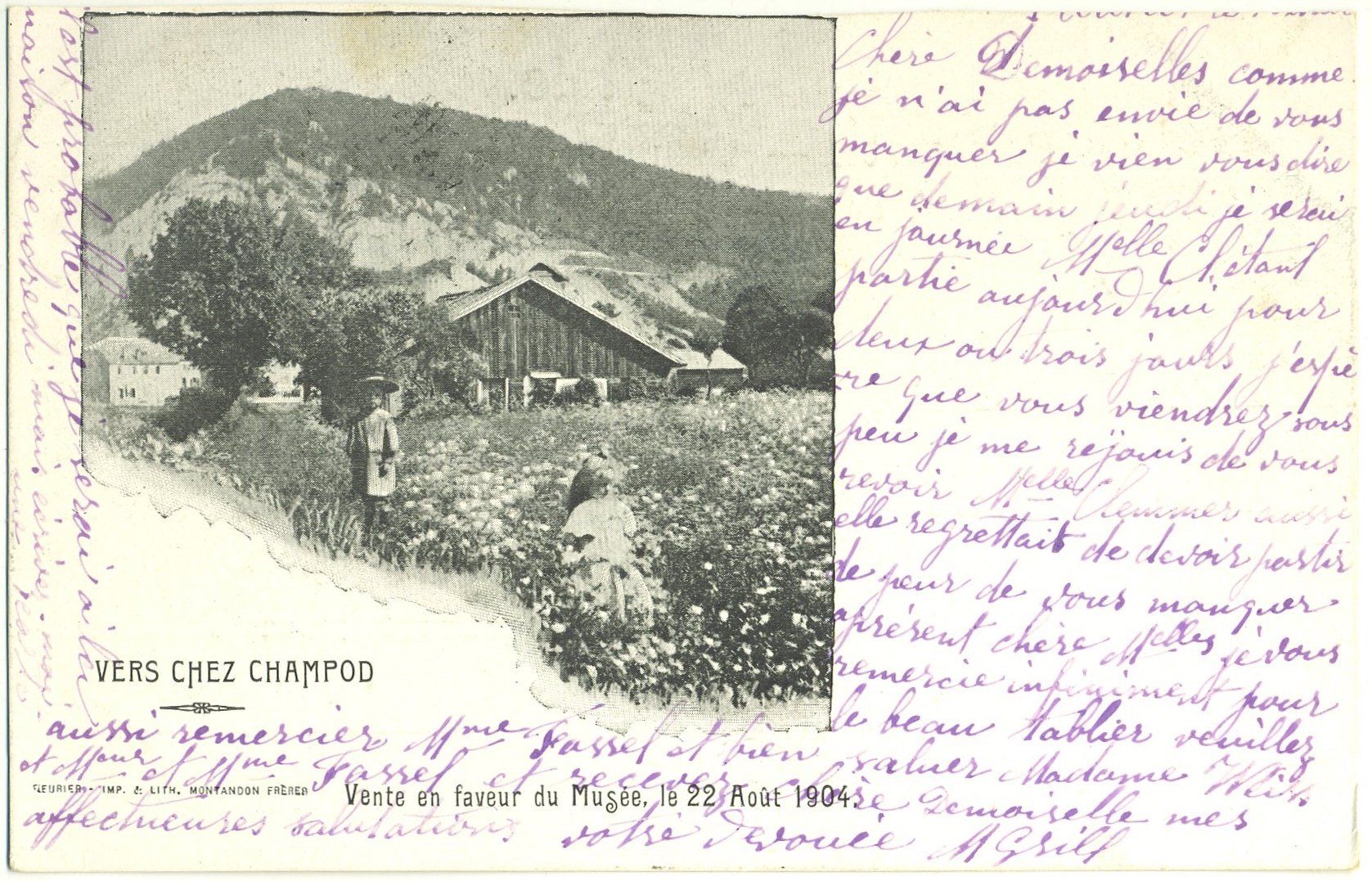 Cartoline postali: Vers Chez Champod. 1905 – Usato da Versoix venduto da HELVETICA_1
