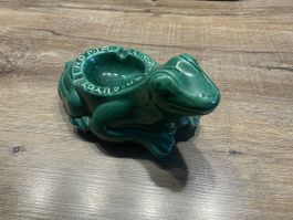 Aschenbecher Frosch L. Heritier-Guyot Dijon Keramik grün