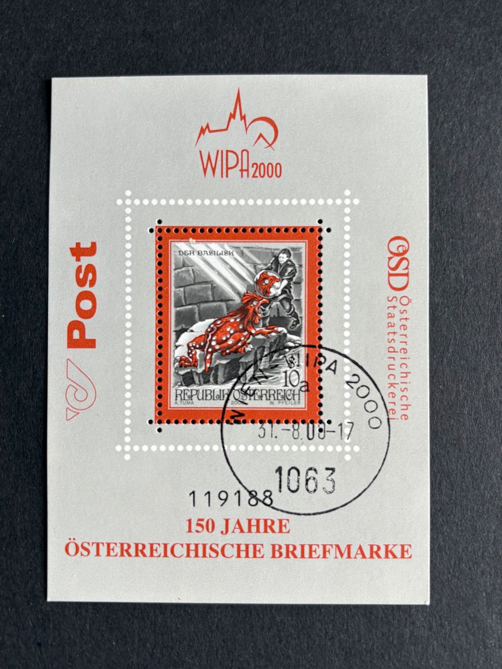 Tutti i francobolli: Briefmarkenblöcke Österreich 2000 – Usato da Steinmaur venduto da Nicorutishauser 3