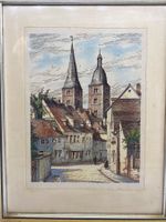 Dessin en gravure peinte. 25x17 cm