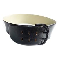 Gürtel Leder breit Formschnitt Gr.S VINTAGE 1950s schwarz 65
