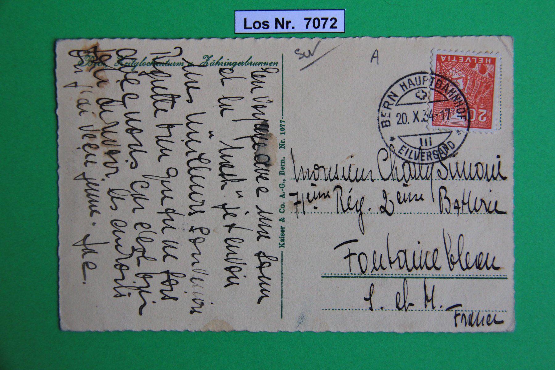 Cartoline postali: CH Ansichtskarte Bern 30iger Jahre                  Los 7072 – Usato da Volken venduto da jukon65 1