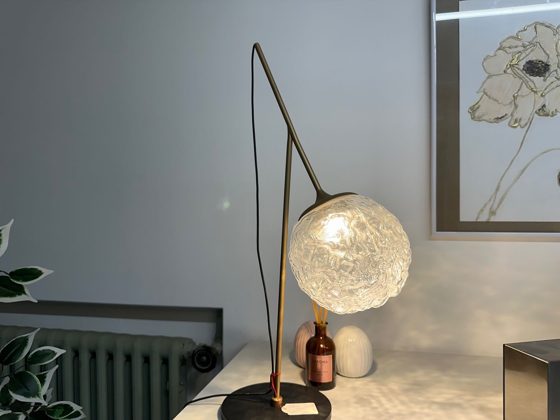 Lampade: neue chice Messing Glaskugelleuchte, dimmbar – Nuovo (secondo la descrizione) da Necker venduto da liq24