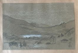 Fritz Bernhard "Lago di Lugano, Parte di Pontetresa"