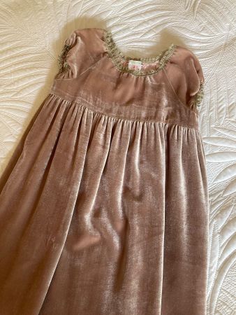 BONPOINT KLEID, GR. 8 JAHRE, SAMT, PUDERROSA, EIN TRAUM!