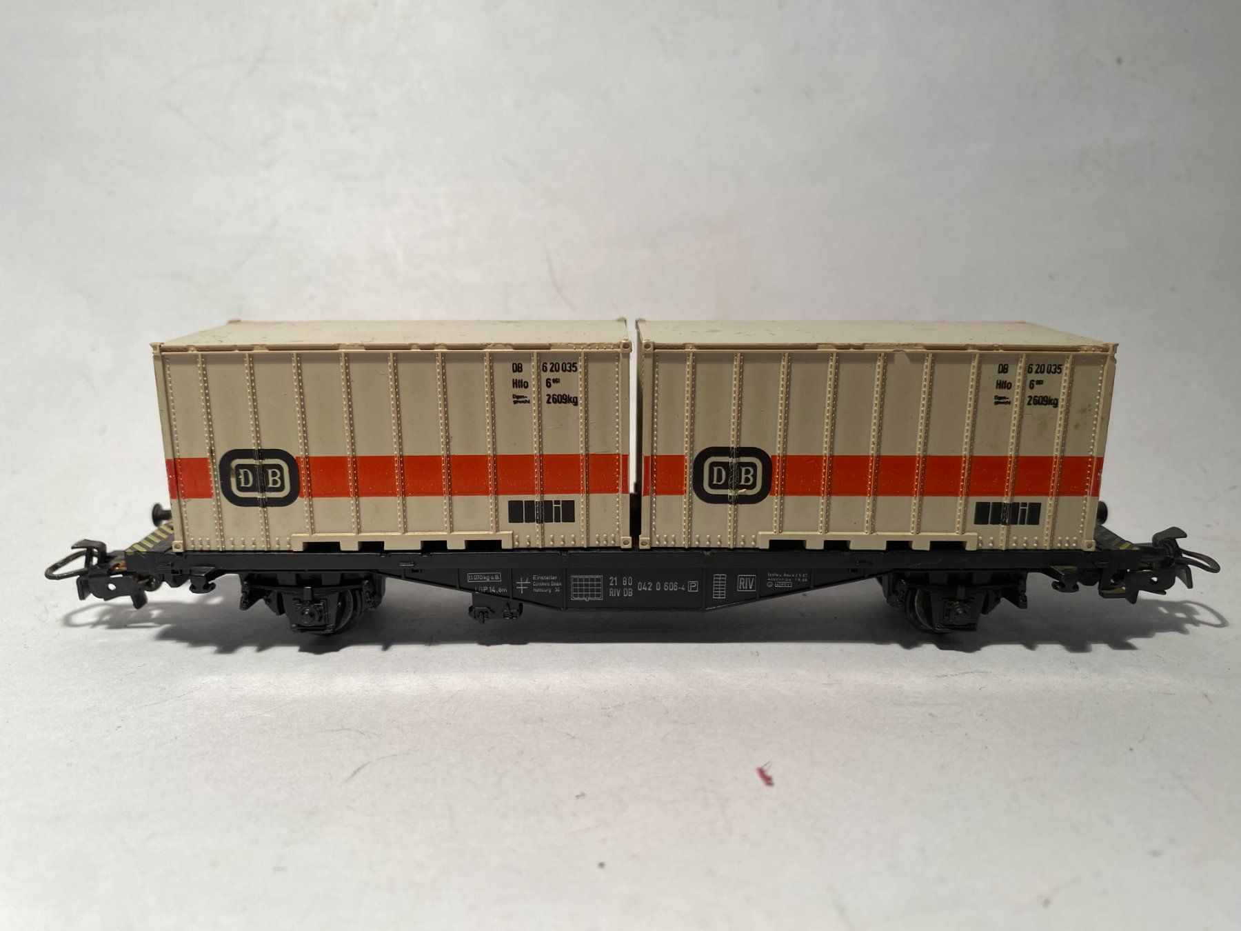 Märklin Modelleisenbahnen: Märklin Containerwagen DB weiss, AC Achsen – Gebraucht aus Buchrain von Modellbahn11