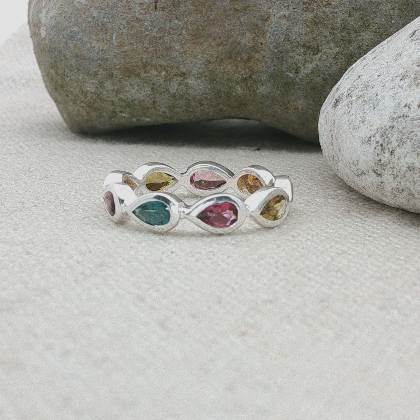 Olga Ribler Anelli: Memory Ring -Turmalinen  -  Sterling Silber 925 - Grösse 53 – Nuovo (secondo la descrizione) da Luzern venduto da Schmuckoutlet