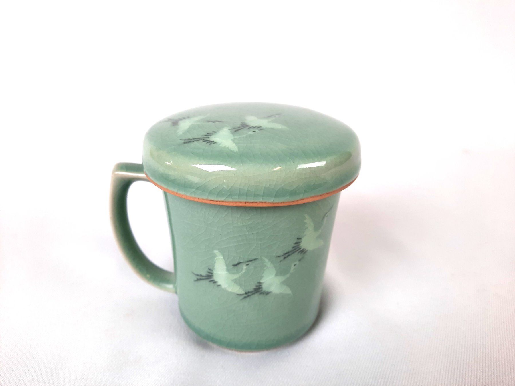 Tazze: Kranich Teetasse mit Innensieb und Deckel – Usato da Beinwil am See venduto da Restwert_Beinwil
