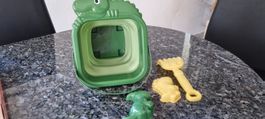 Sandspielzeug Eimer Dino Förmchen Rechen neu