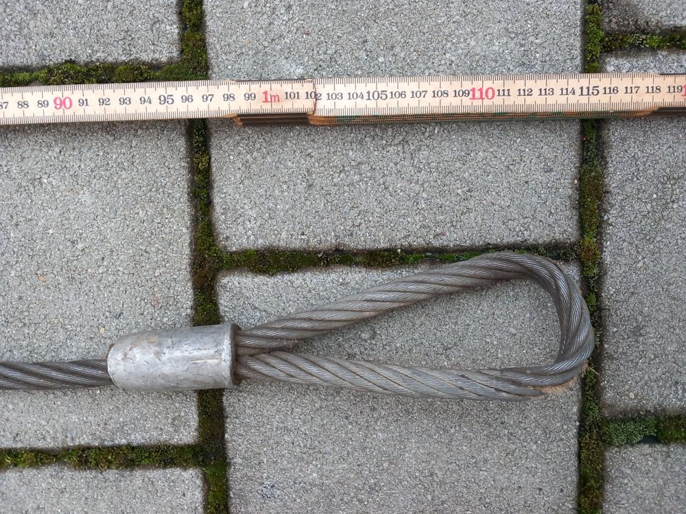 ALFA LOGISTIK Anschlagseil 12mm Durchmesser 5m Länge mit Haken und Öse – Drahtseil mit Haken - Stahlseil mit Ösen und Haken – Zuverlässiges Forstseil
