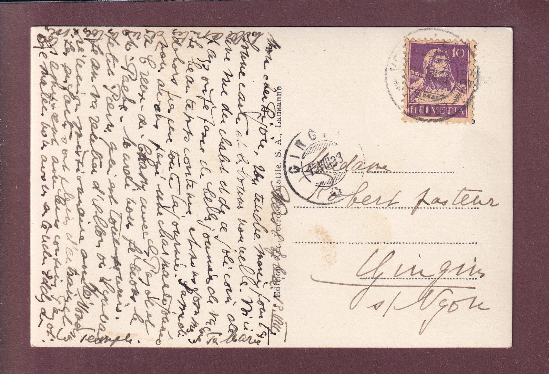 Cartes postales: VERS L'EGLISE - 1933 – D'occasion à Pully par nicecards 1