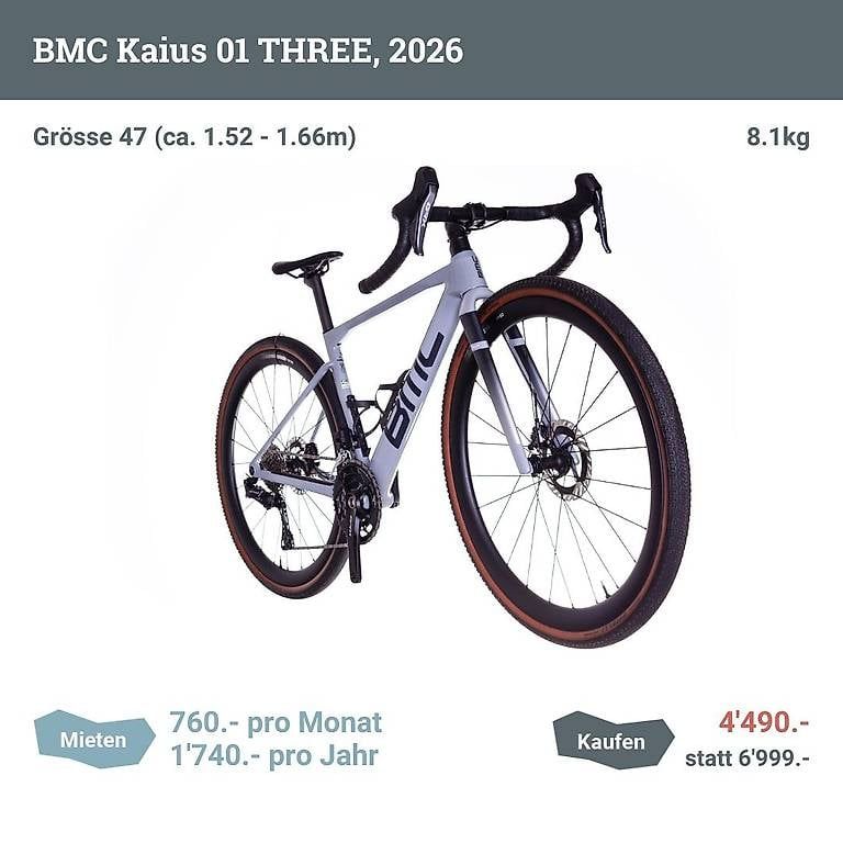 Biciclette: BMC Kaius 01 THREE (2026), Grösse 47 – Usato da Zürich venduto da inf_l8q5 1